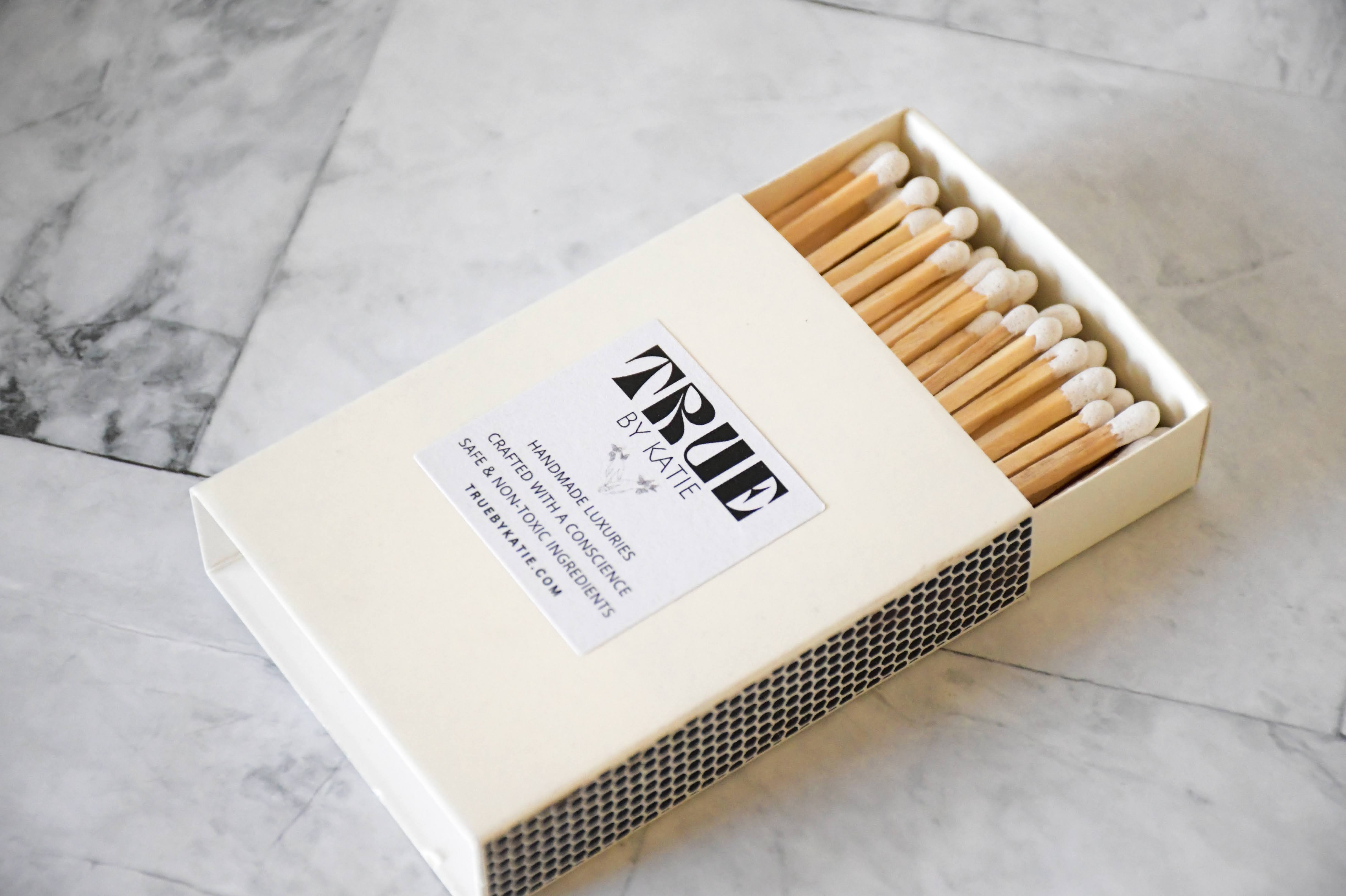 Cream or Black-Tipped Wooden Match Set