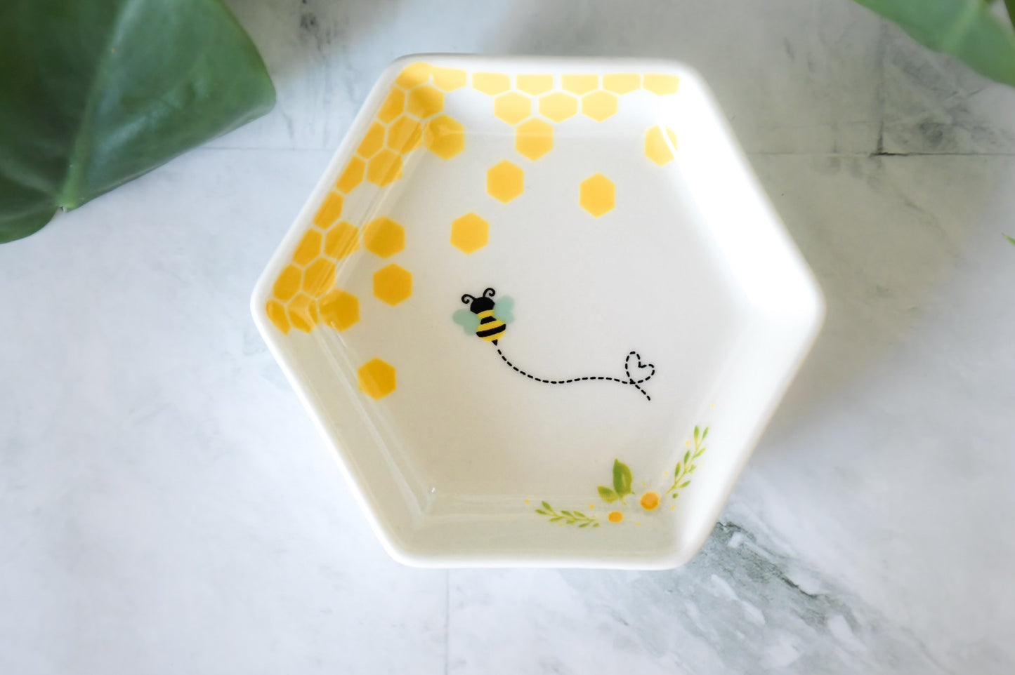 Bumble Bee Honeycomb Trinket Dish