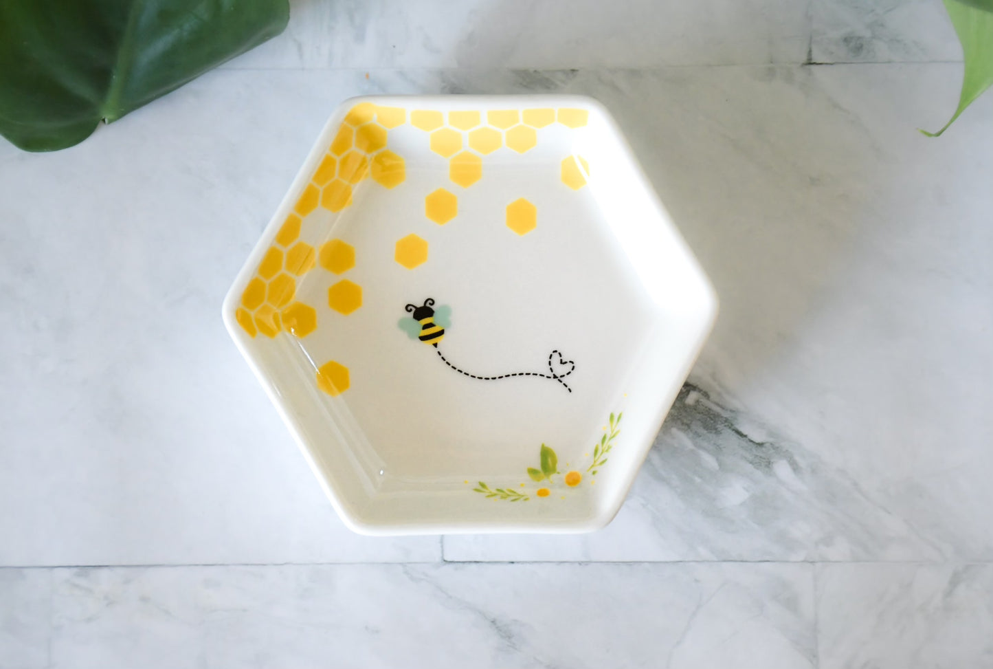 Bumble Bee Honeycomb Trinket Dish