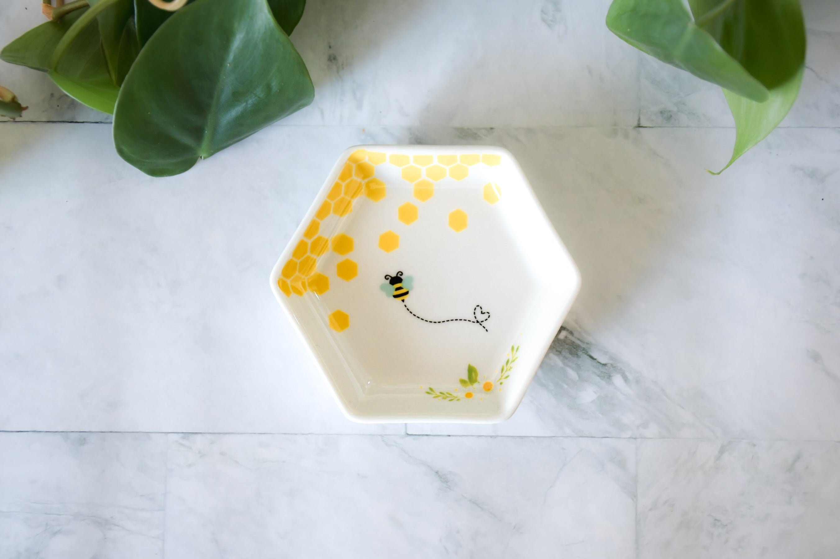 Bumble Bee Honeycomb Trinket Dish