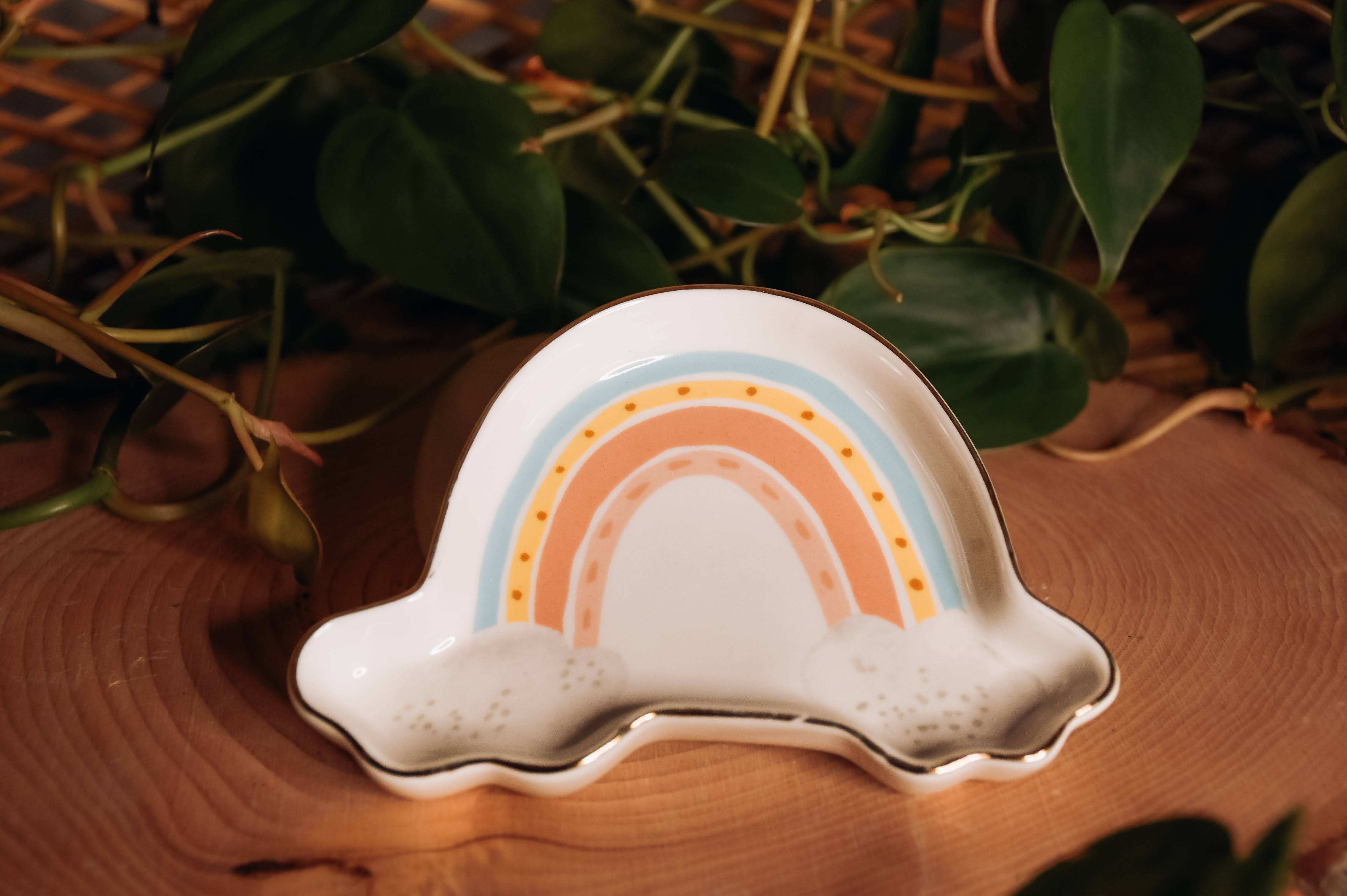 Rainbow Ceramic Trinket Dish