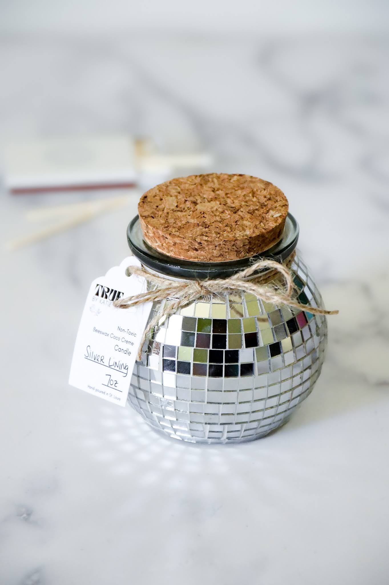 Silver Lining Disco Ball Candle