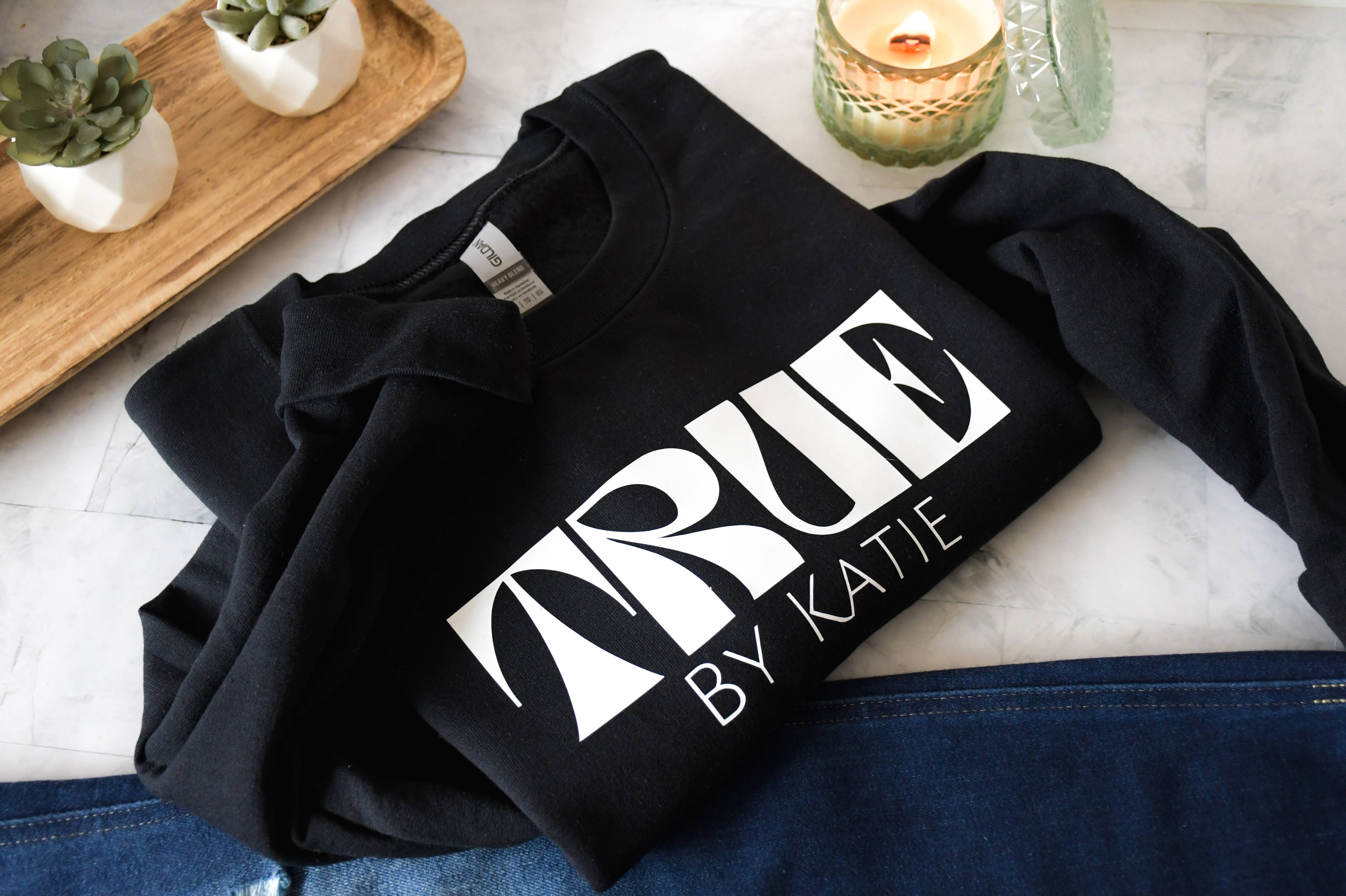 True by Katie Signature Logo Crew Neck Sweatshirt