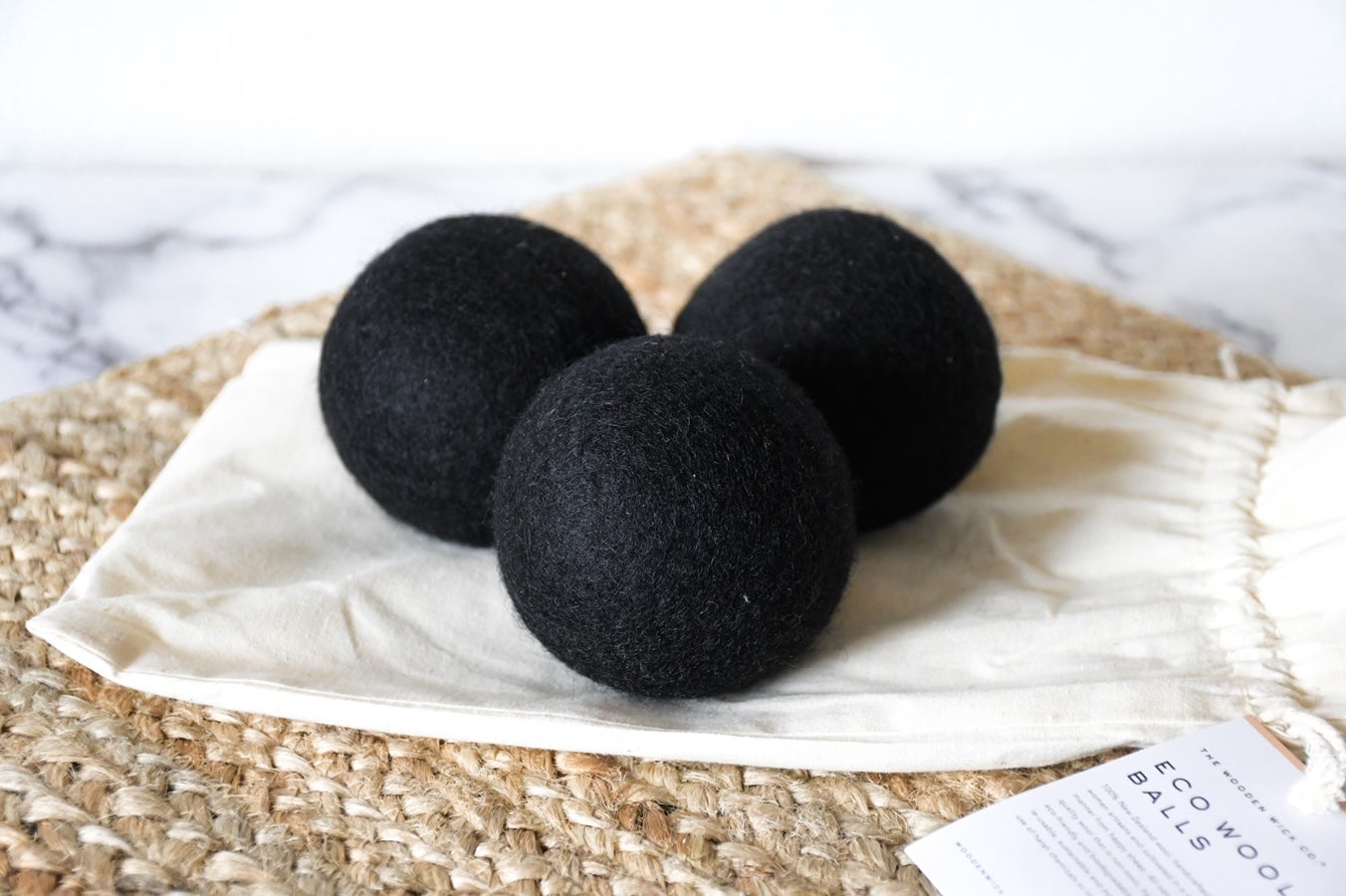 100% Premium New Zealand Wool Dryer Balls in Black